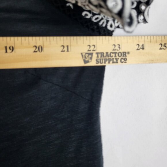 Talbots Embroidered Sleeve Dress Women's Plus Size X 14/16 Black Tassled Boho - Picture 10 of 12